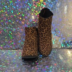 Esprit Brown Leopard Print Ankle Boots